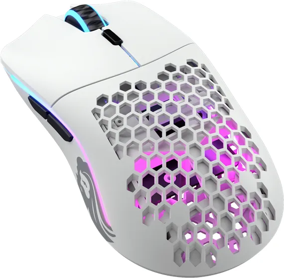 Glorious Model O Wireless - Matte White - Gaming Maus - Optisch - 6 Tasten - Weiss mit RGB-LED-Beleuchtung