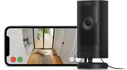 Ring Stick Up Cam Pro Aussenkamera mit Netzadapter, Schwarz