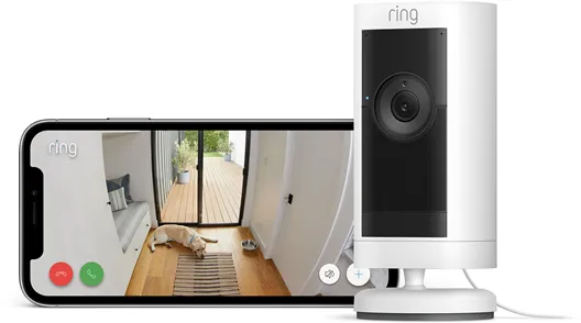 Ring Stick Up Cam Pro Aussenkamera mit Netzstrom, Weiss